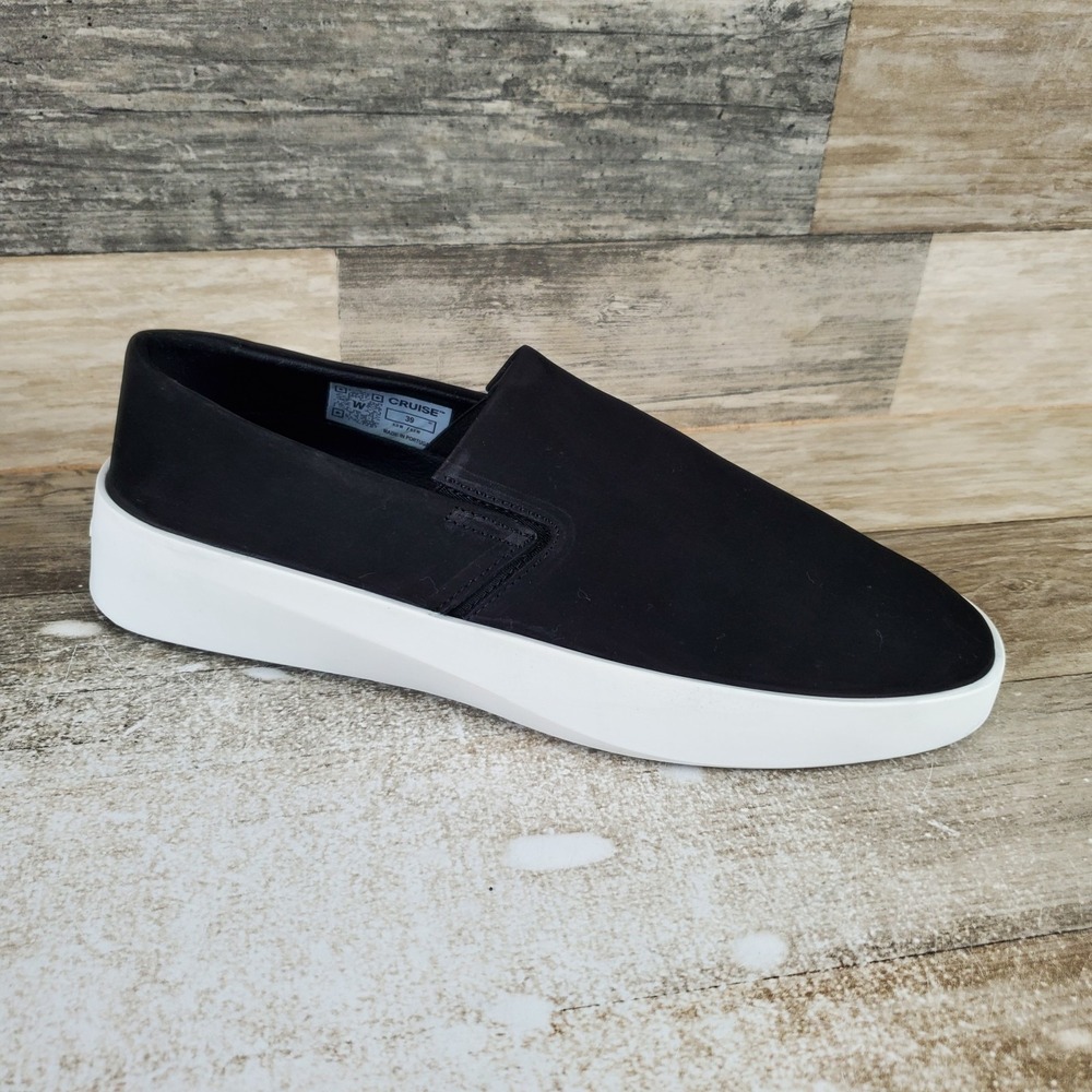 Wolf & Shepherd Cruise Shoes Womens Sz 8 Black Brilliant White Slip On Sneaker